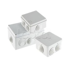 Экопласт JBS070 Коробка распред. о/п, 70х70х40мм 6 вых., IP44 чёрный