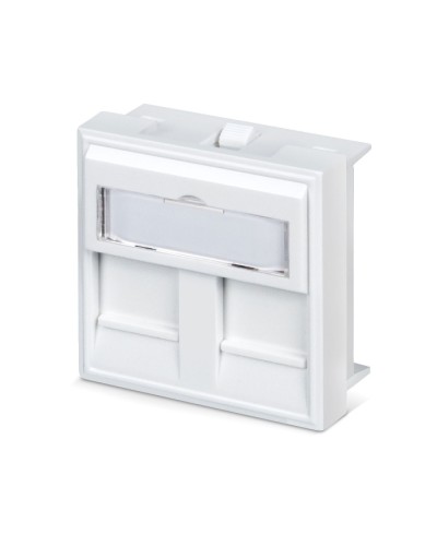 Вставка 45x45 (Mosaic) для 2 модулей формата Keystone Jack с маркером (FP-45-2M) Пожтехкабель СКС (202-032) в Ижевске Модули Keystone Pintop.ru