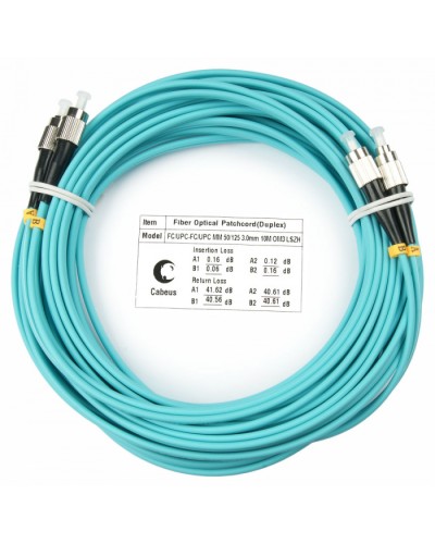 Шнур оптический duplex FC-FC 50/125 mm OM3 20м LSZH Cabeus FOP-50-FC-FC-20m в Ижевске Патч-корды и пигтейлы Pintop.ru