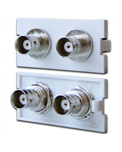 Вставка модульная с 2-мя BNC-адаптерами в розетку LAN-MB, белая LANMASTER (LAN-MBP-2BNC-WH) в Ижевске Патч-корды оптические Pintop.ru