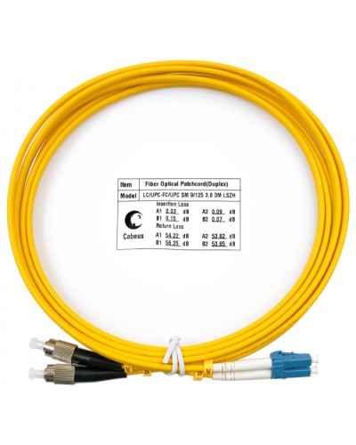 Шнур оптический duplex LC-FC 9/125 sm 3м LSZH Cabeus FOP(d)-9-LC-FC-3m в Ижевске Патч-корды оптические Pintop.ru