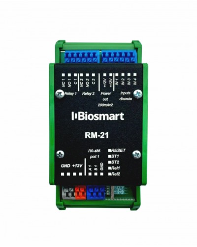 Релейный модуль BioSmart RM-21 OSDP в Ижевске Контроллеры СКУД BioSmart Pintop.ru