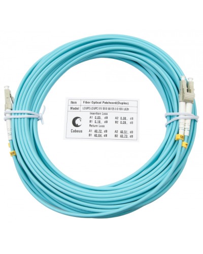Шнур оптический duplex LC-LC 50/125 mm OM3 15м LSZH Cabeus FOP-50-LC-LC-15m в Ижевске Патч-корды и пигтейлы Pintop.ru