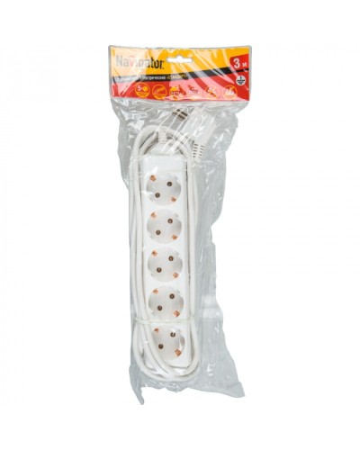 Удлинитель Navigator 71 556 NPE-S-05-500-E-3x0.75с/з 5 гн. 5м в Ижевске Блоки розеток Pintop.ru