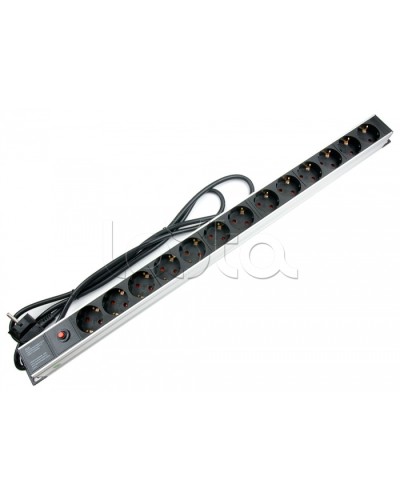 Блок евророзеток для 19 шкафов, 13 розеток, фильтр, 16 A Cabeus PDU-13P-F-2EU в Ижевске Блоки розеток Pintop.ru