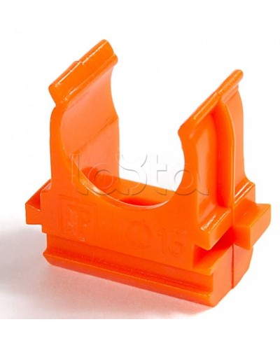 Крепёж-клипса для труб АБС-пластик оранжевая д25 в малой упаковке (10шт/500шт уп/кор) Промрукав (PR13.0068) в Ижевске Держатели, клипсы, скобы Pintop.ru
