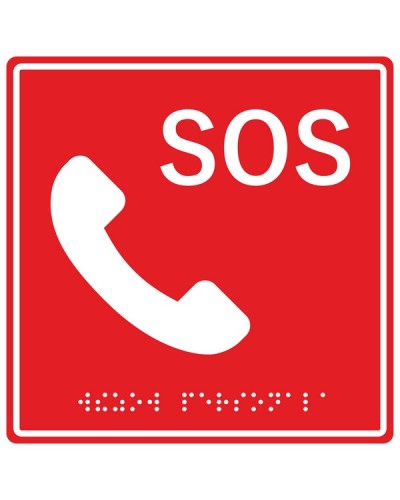 Табличка тактильная с пиктограммой SOS с трубкой Hostcall MP-010R2 в Ижевске Система оповещения и трансляции Hostcall Pintop.ru