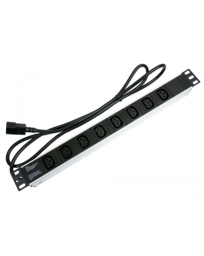 Блок на 8 розеток IEC 320 горизонтальный для 19 шкафов Cabeus (PDU-8I-2IEC) в Ижевске Блоки розеток Pintop.ru