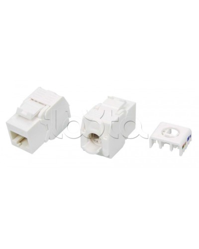 Вставка Keystone Jack RJ-45(8P8C) Hyperline KJ8-8P8C-C5e-180-TLS-WH в Ижевске Модули Keystone Pintop.ru