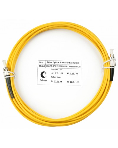Шнур оптический simplex FC-ST 9/125 sm 5м LSZH Cabeus FOP(s)-9-FC-ST-5m в Ижевске Патч-корды оптические Pintop.ru