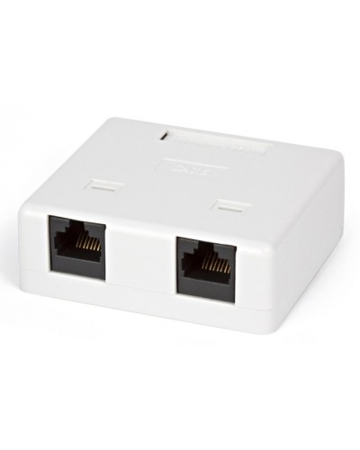 Розетка компьютерная RJ-45(8P8C) Hyperline SB1-2-8P8C-C6-WH в Ижевске Розетки компьютерные и телефонные Pintop.ru